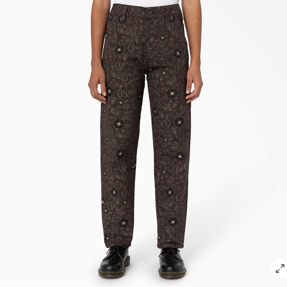 Dickies Black Paisley Straight Leg Pants